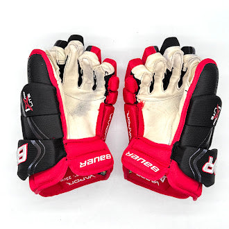 Occasion - Bauer Vapor 1X Pro Lite - Gant de hockey Pro Stock - (Noir/Rouge/Blanc)